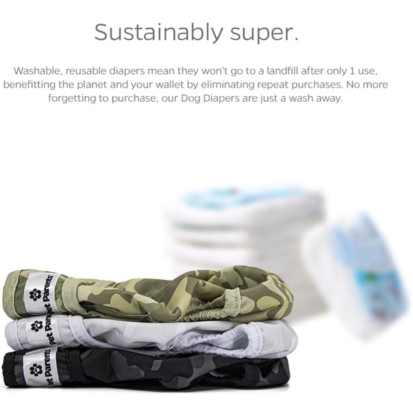 NEW Open Box Pet Parents Premium Washable Dog Diapers & Extendrs, (3pack) -M - Picture 9 of 11